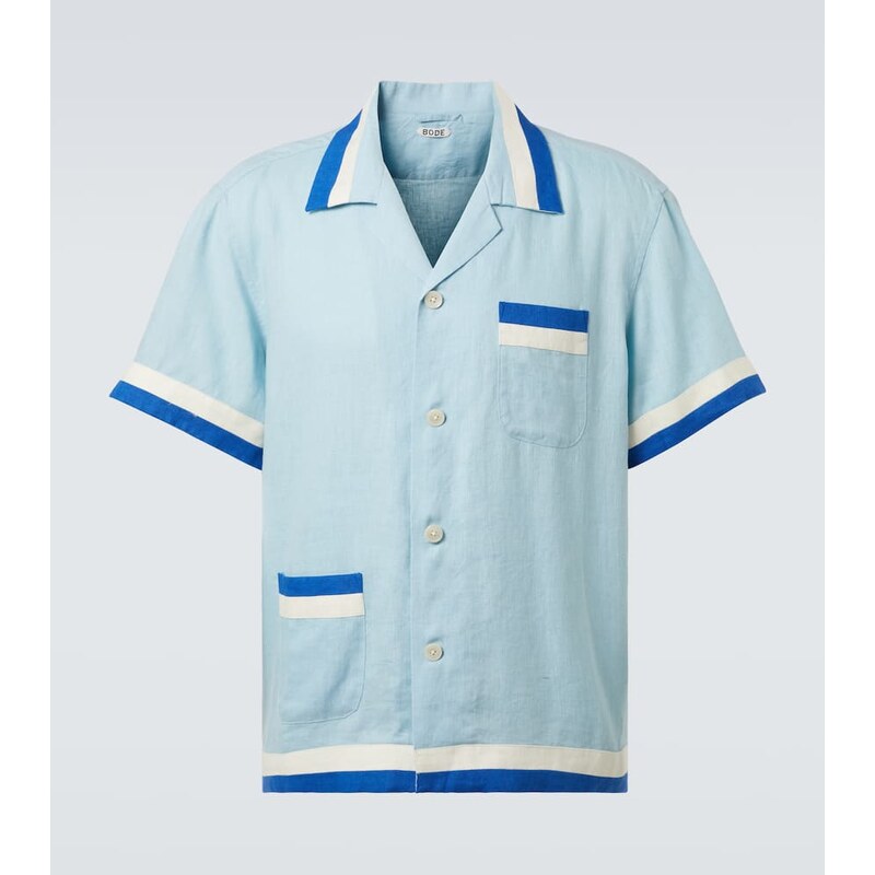 Bode Seedling Stripe linen shirt