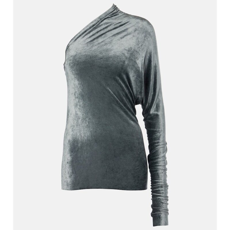 Rick Owens Diana one-shoulder velvet top