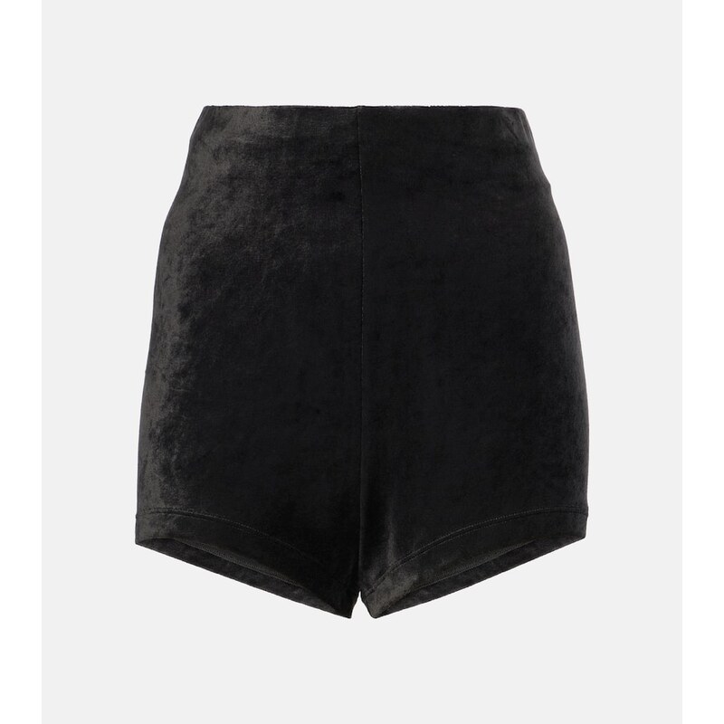 Rick Owens Lilies Dirt velvet jersey shorts
