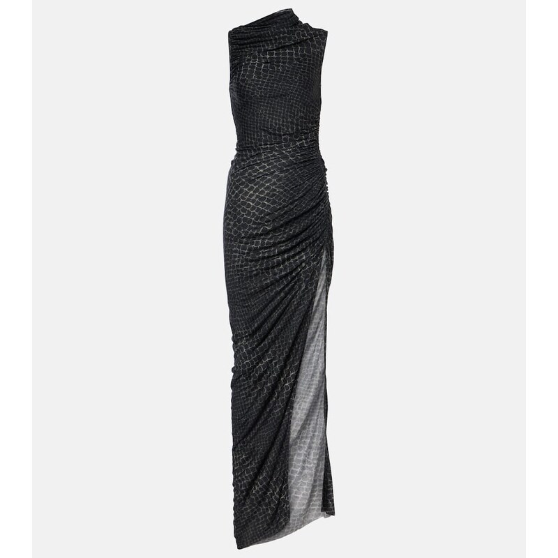 Rick Owens Svita printed ruched jersey gown