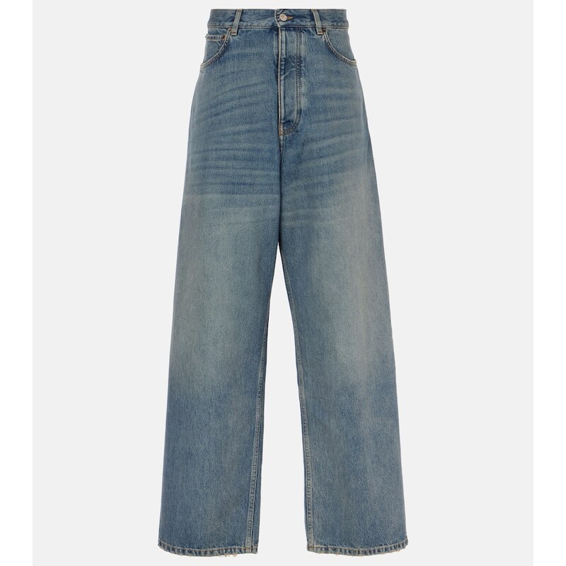 Balenciaga Faded mid-rise wide-leg jeans