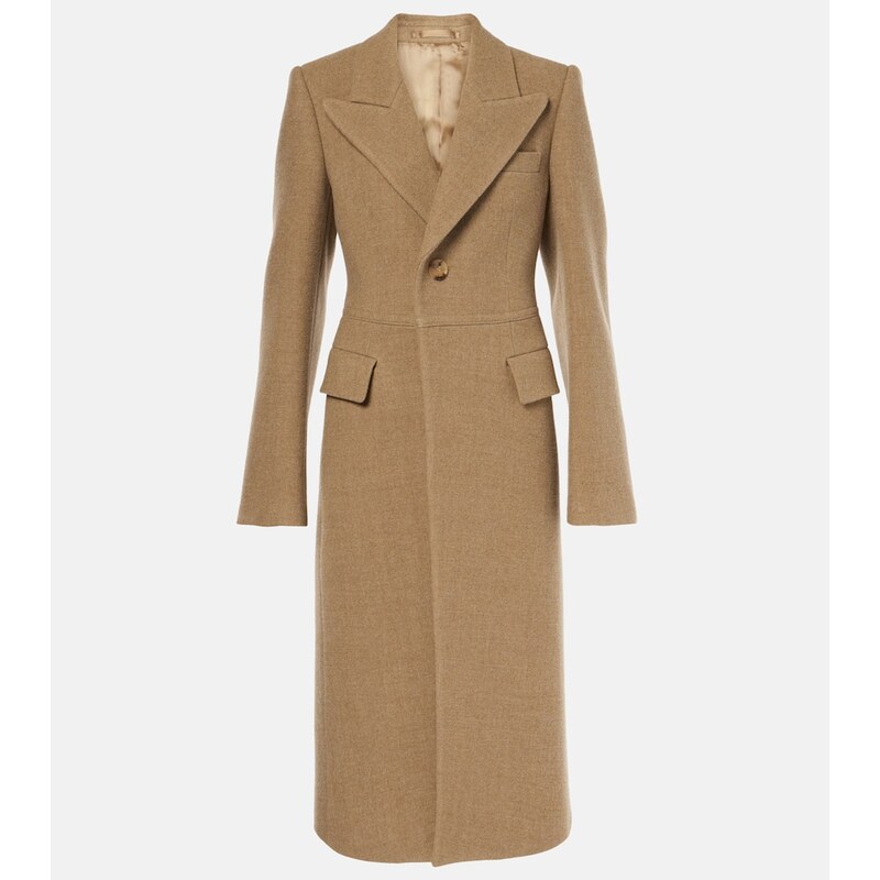 Dámský kabát Burberry z vlny barvy straw/linden