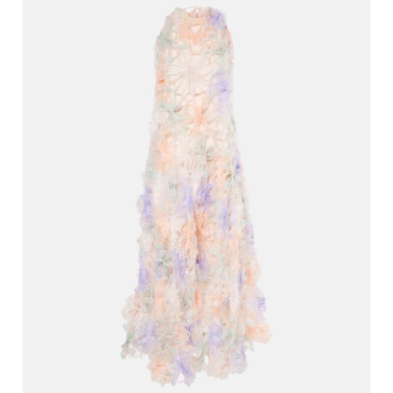 Susan Fang Air-Whirl floral-appliquÃ maxi dress