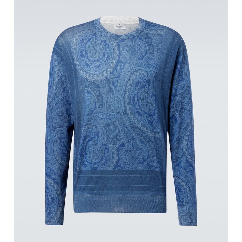 Etro Paisley silk and cashmere sweater