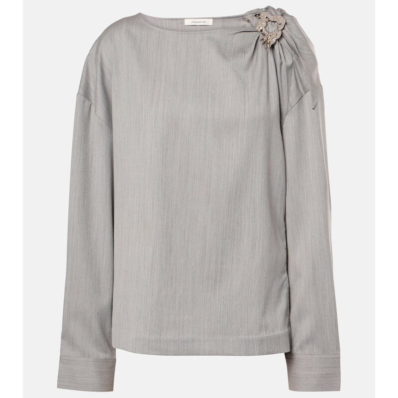 Jacques Wei Embellished wool blouse