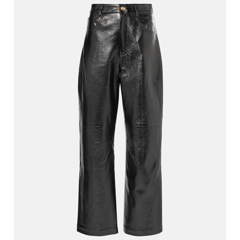 Jacques Wei High-rise leather wide-leg pants