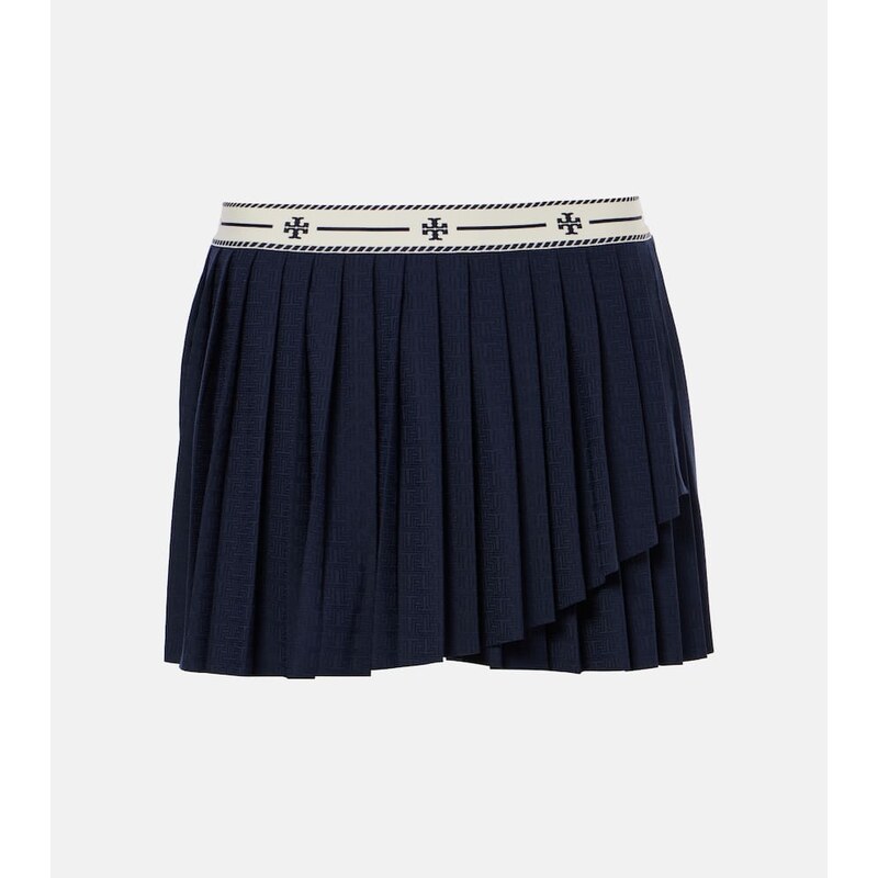 Tory Sport Pleated jacquard jersey tennis skirt