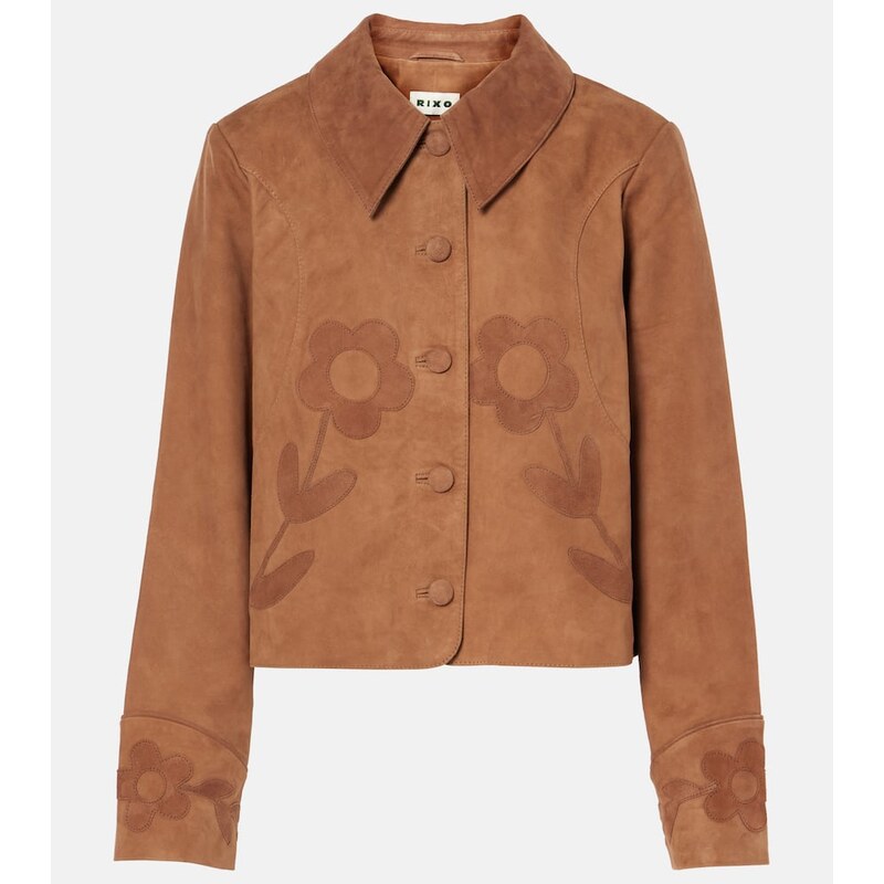Rixo Dionne appliquÃ suede jacket