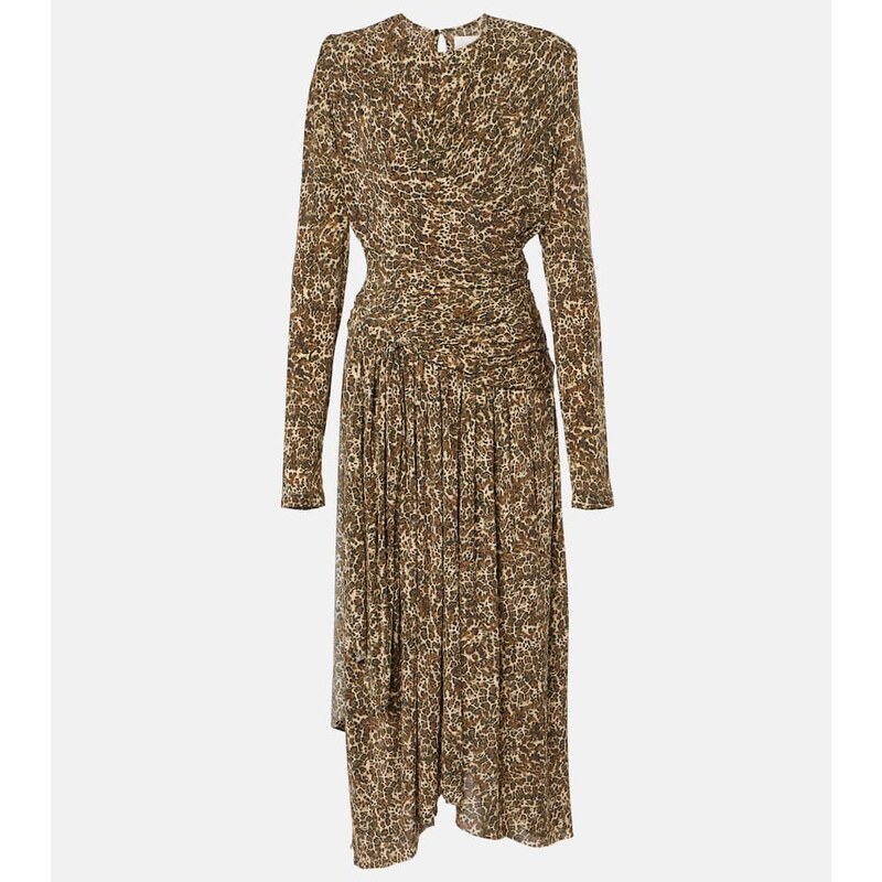 Isabel Marant Zeidi draped leopard-print maxi dress