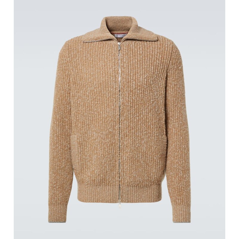 Brunello Cucinelli Zip-up wool and cashmere cardigan