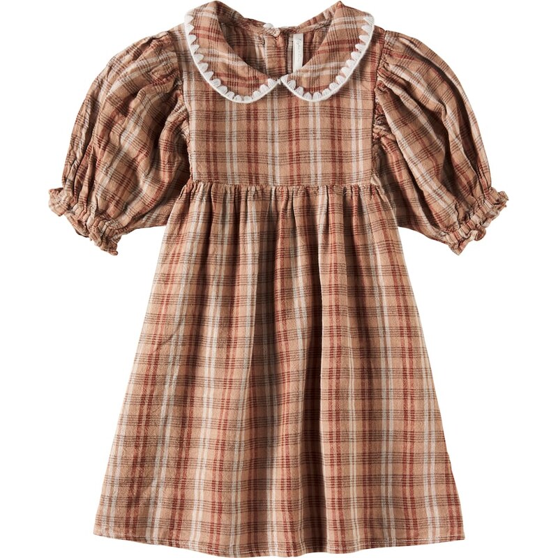 Rylee + Cru Heidi plaid linen-blend dress