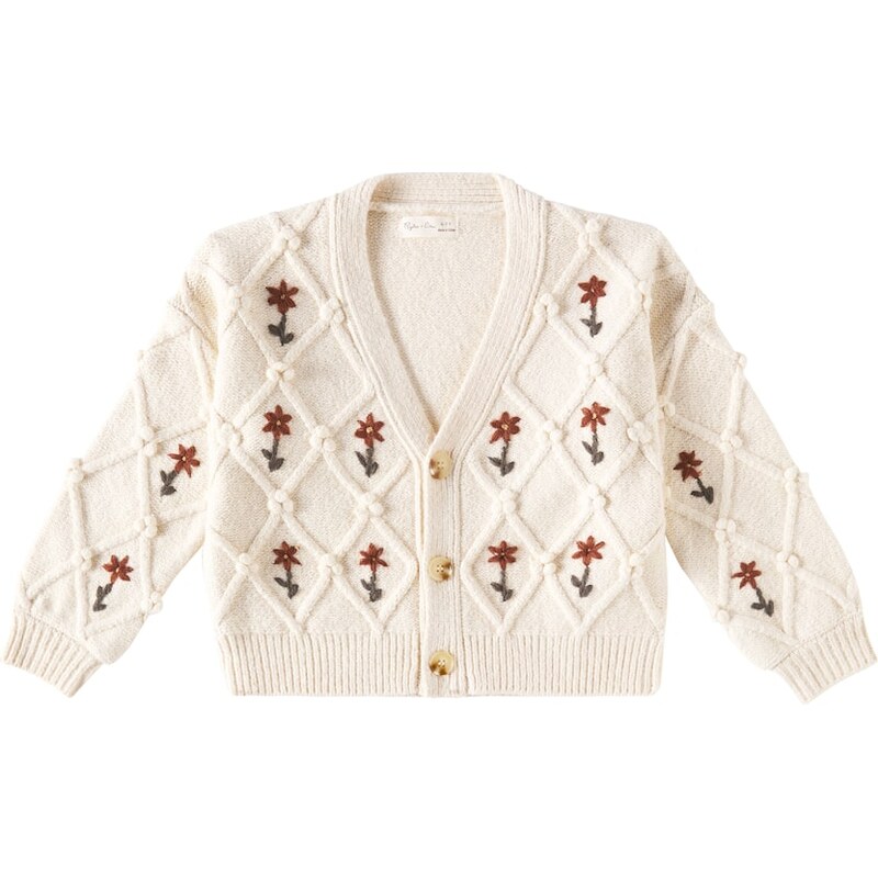 Rylee + Cru Boxy embroidered cardigan