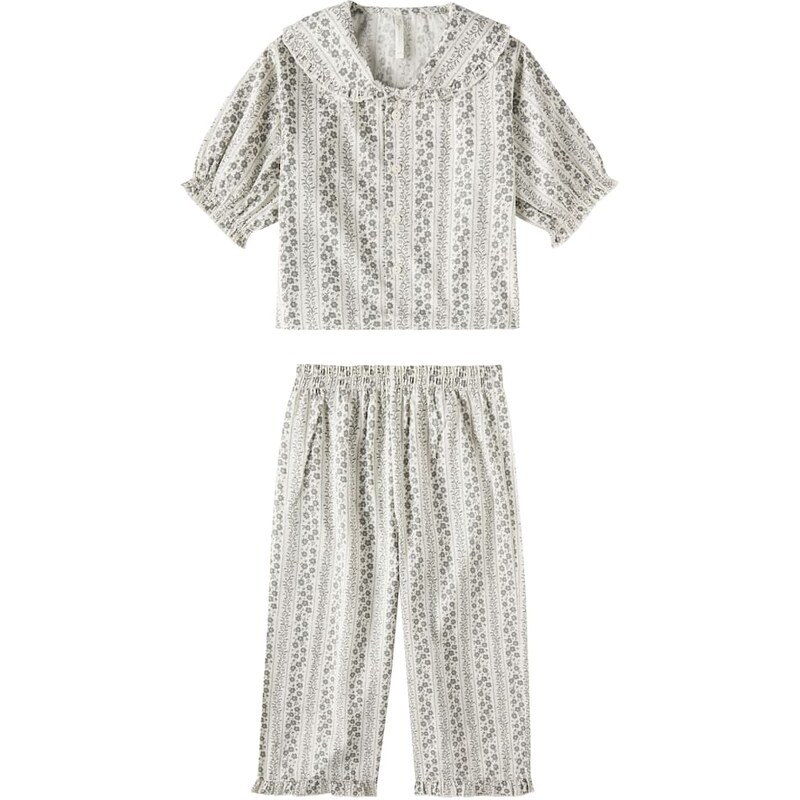Rylee + Cru Vines printed ruffed pajamas
