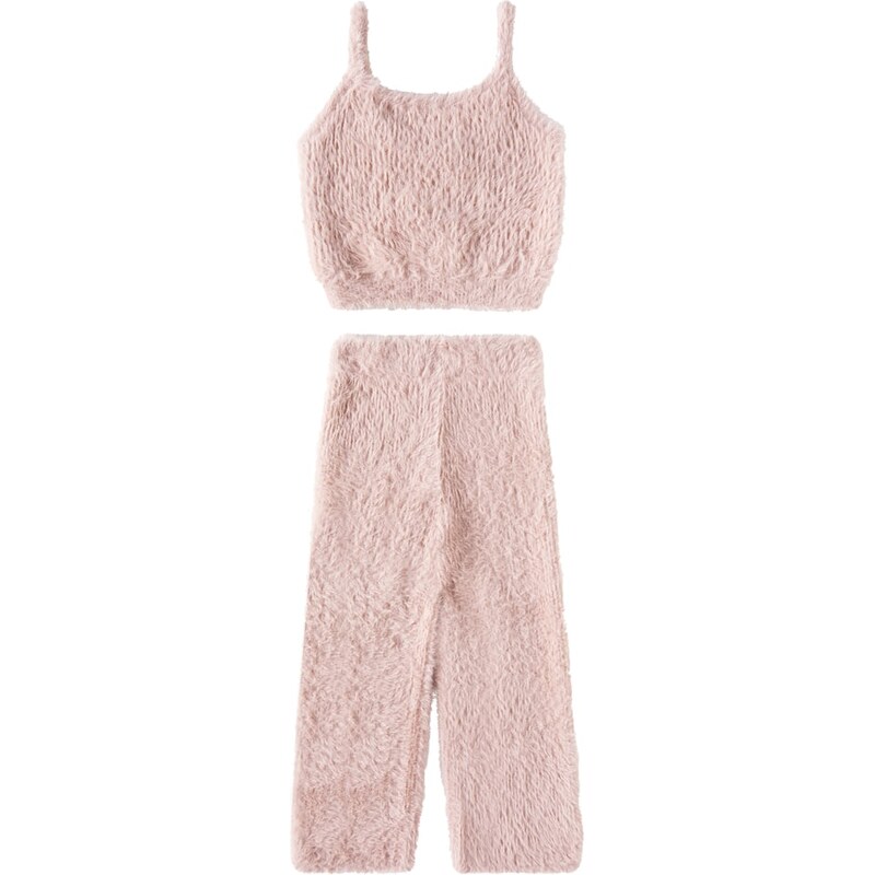 Rylee + Cru Fuzzy knitted top and pants set