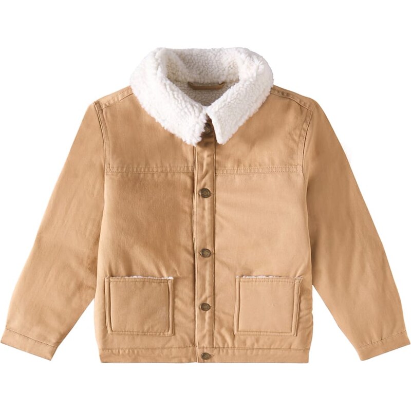 Rylee + Cru Faux shearling-trimmed cotton jacket
