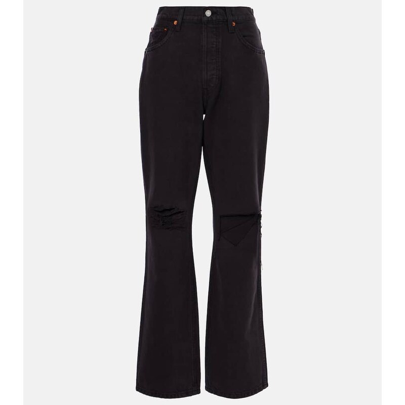 Re/Done 90s distressed high-rise flared jeans