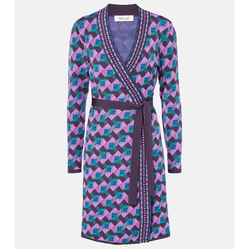 Diane von Furstenberg Edwina knitted jacquard wrap dress