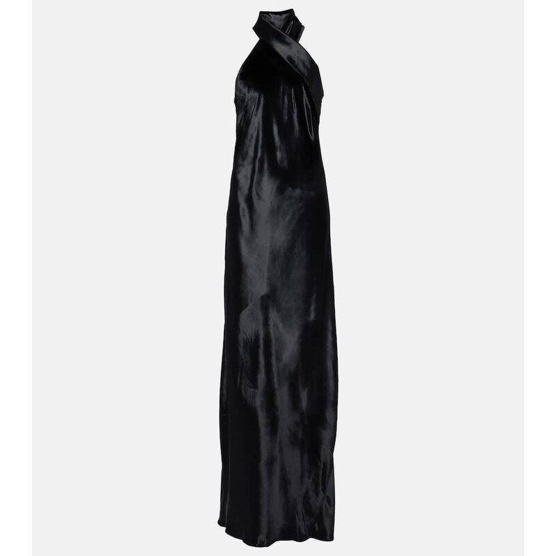 Galvan Pandora halterneck satin gown
