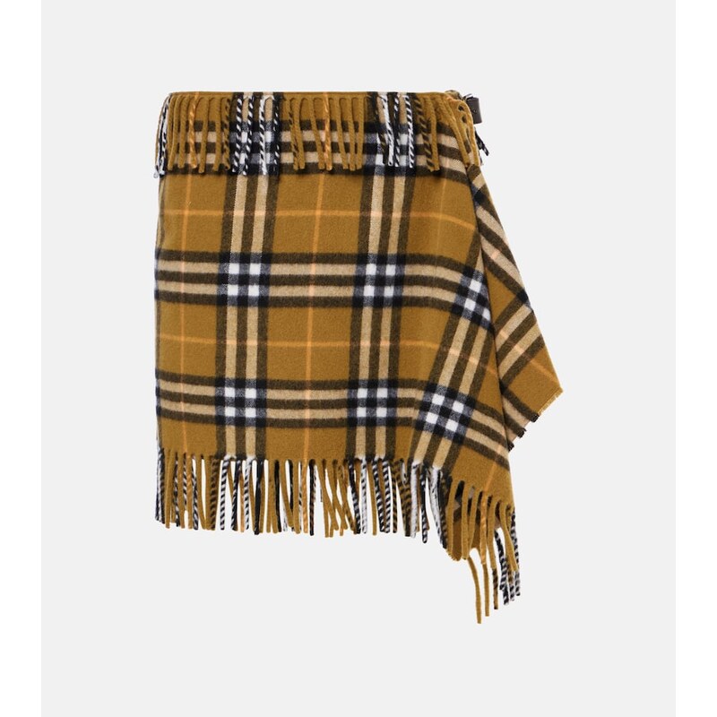 Burberry Burberry Check wool and cashmere miniskirt