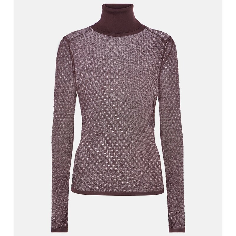 Dámské top Chloé Lace top v barvě burgundská