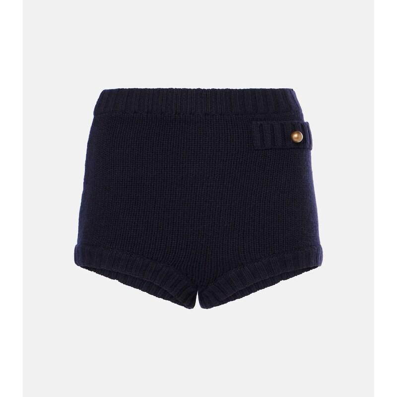 Chloé High-rise wool and cashmere shorts