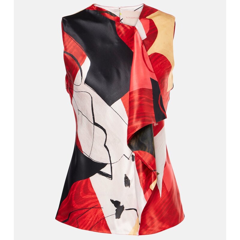 Roksanda Kiara printed satin top