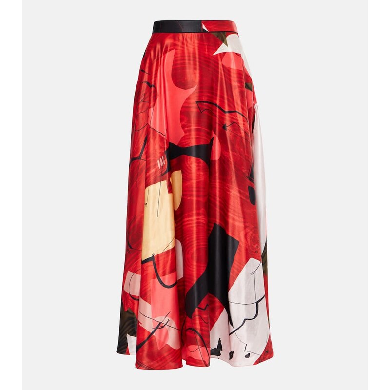 Roksanda Ameera printed satin maxi skirt