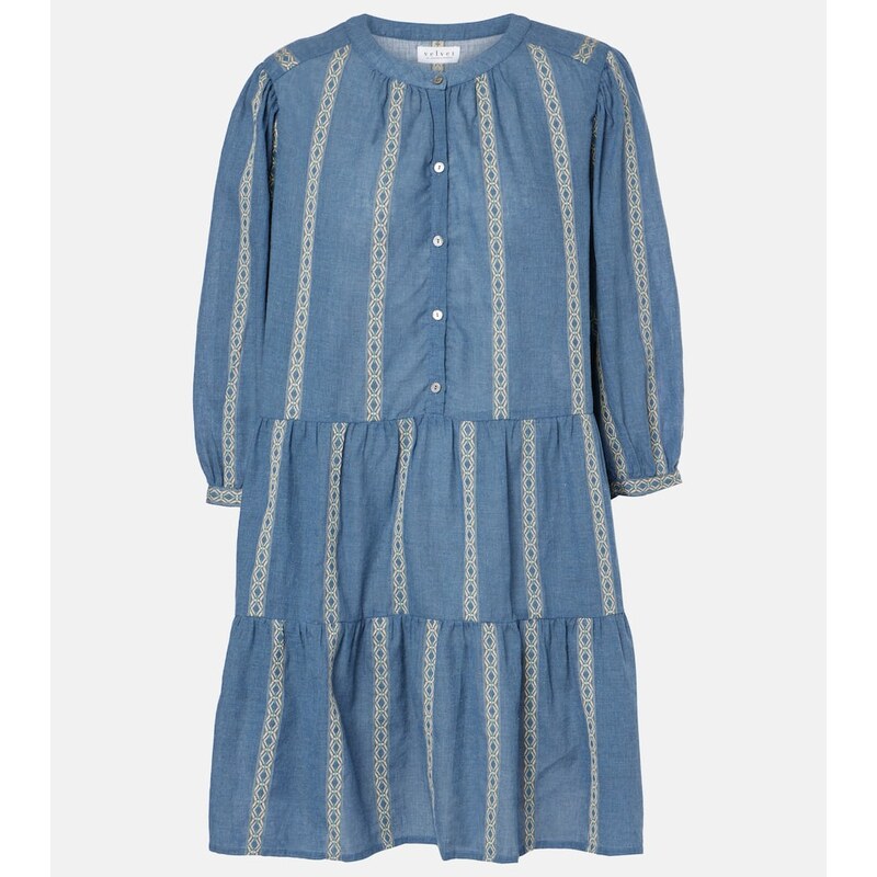 Velvet Kaitlyn jacquard cotton-blend minidress