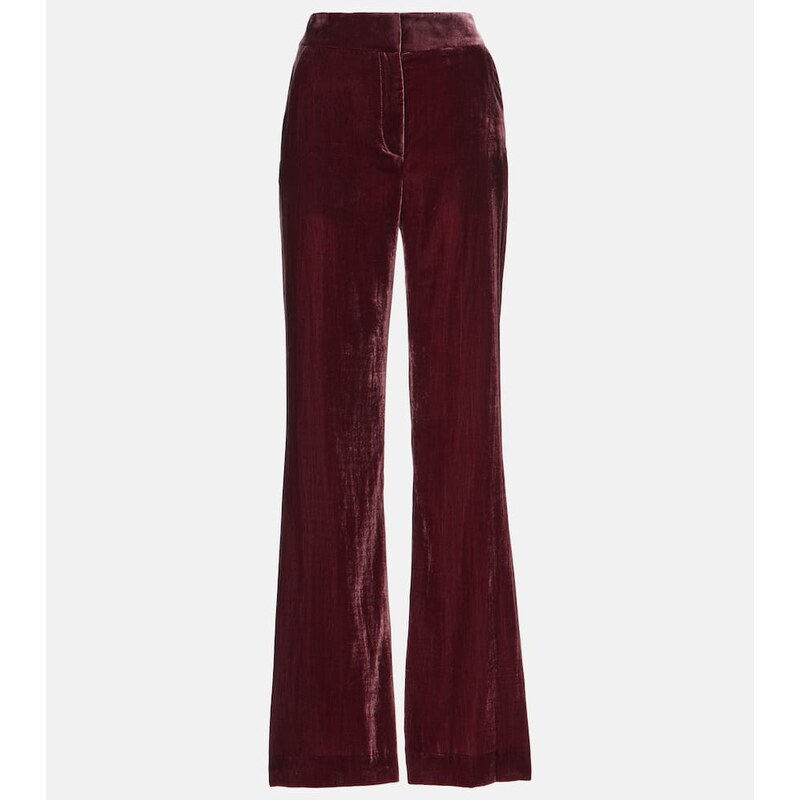Veronica Beard Lebone high-rise velvet flared pants