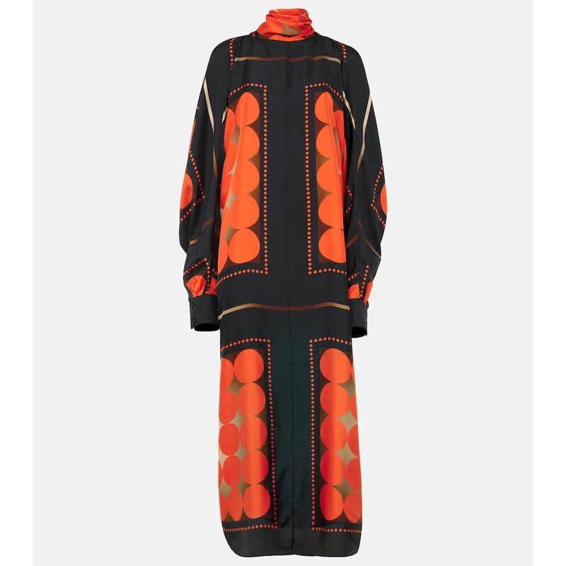 Khaite Lexi printed satin maxi dress