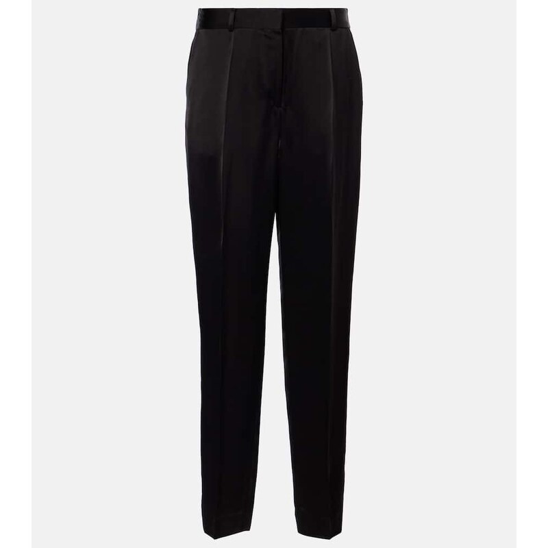 Toteme High-rise satin straight pants
