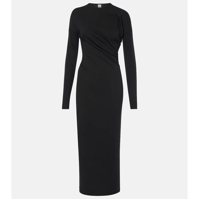 Toteme Asymmetric jersey midi dress