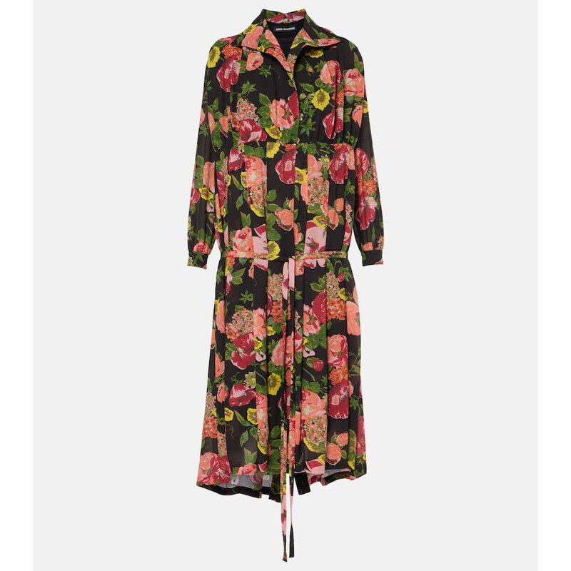 Junya Watanabe Georgette and jersey midi dress