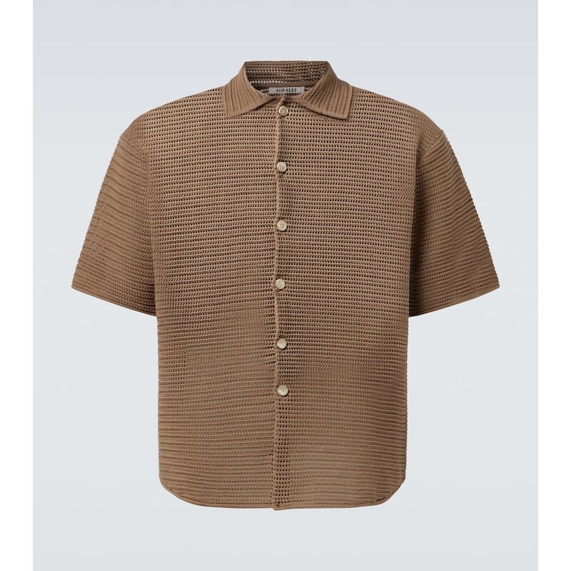 Auralee Knitted cotton mesh shirt