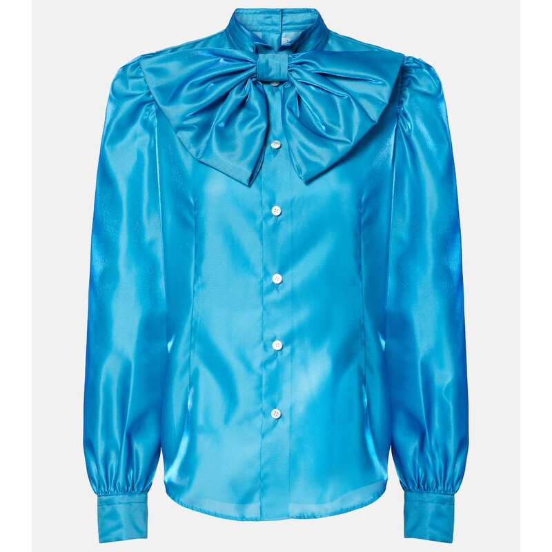 Noir Kei Ninomiya Bow-detail satin blouse