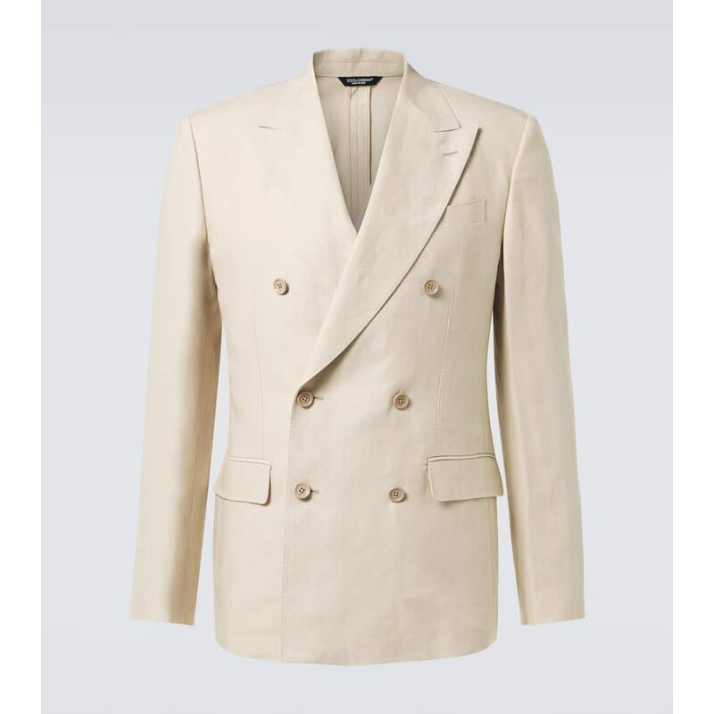 Dvoupásní blejzry z lnu, barva Powder Beige