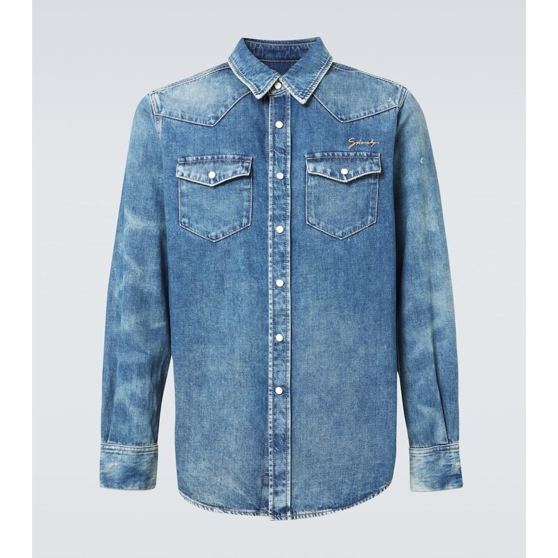 Givenchy Logo embroidered denim shirt