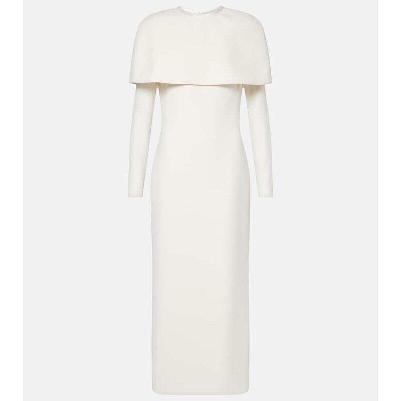 Safiyaa Bridal Gullu caped crÃªpe midi dress