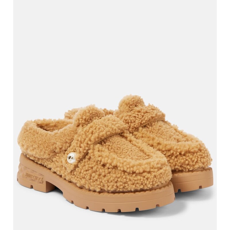 Dámské Jimmy Choo Shea pantofle z škrovníku v barvě Rattan