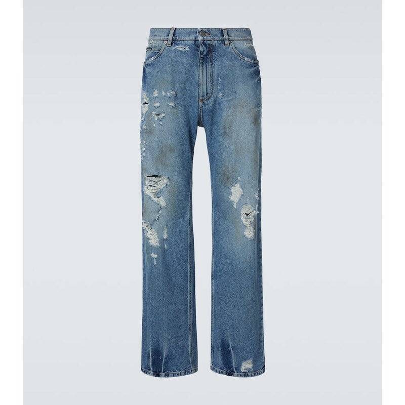 Dolce&Gabbana Distressed wide-leg jeans
