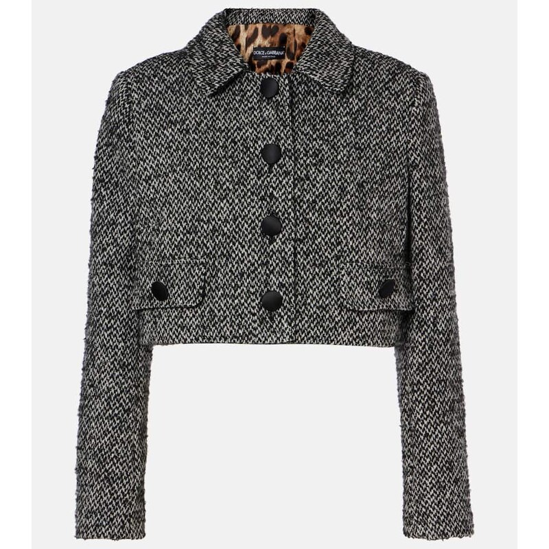 Dolce&Gabbana Cropped wool-blend tweed jacket