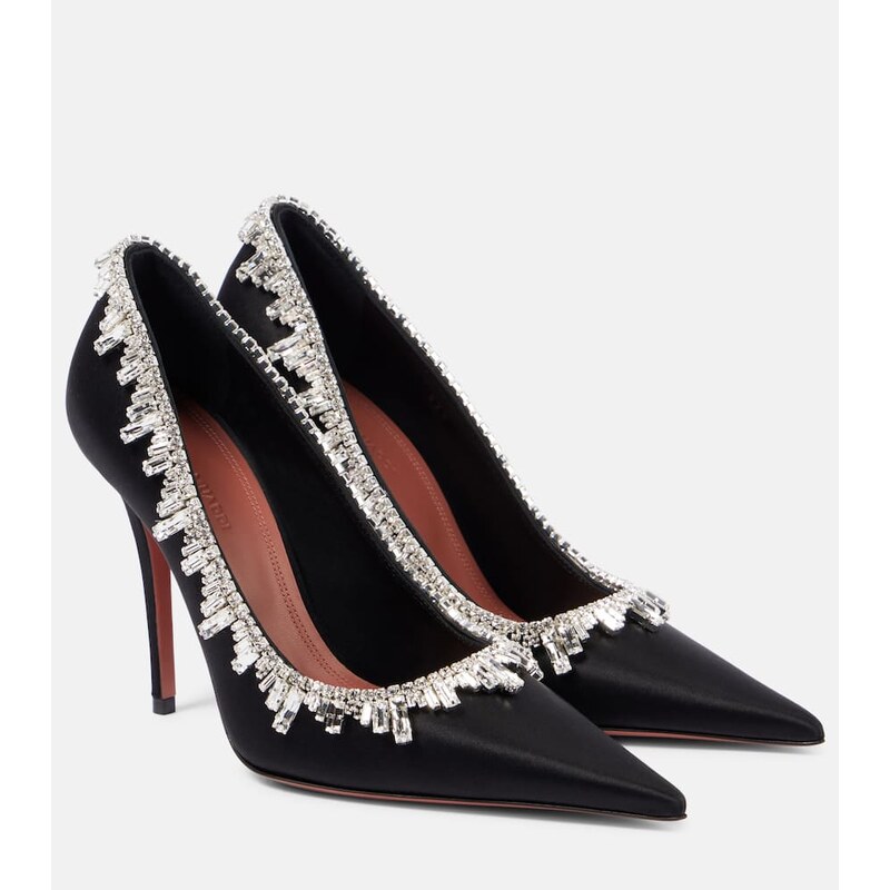 Amina Muaddi Begumissima 105 embellished satin pumps