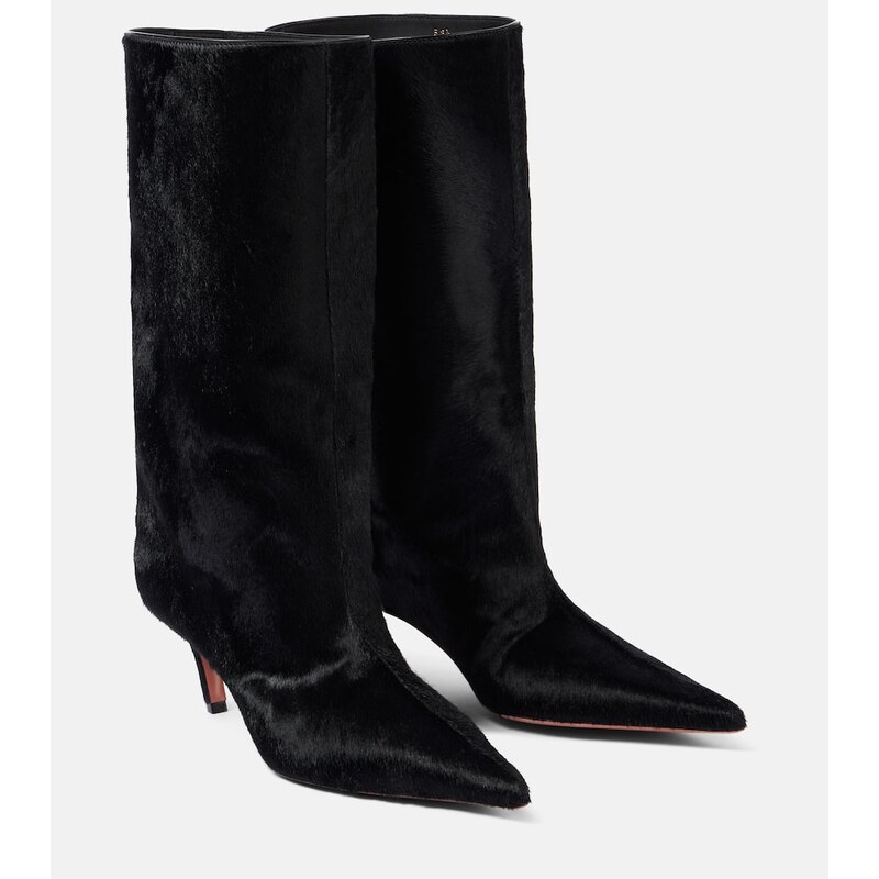 Amina Muaddi Fiona 60 calf hair knee-high boots
