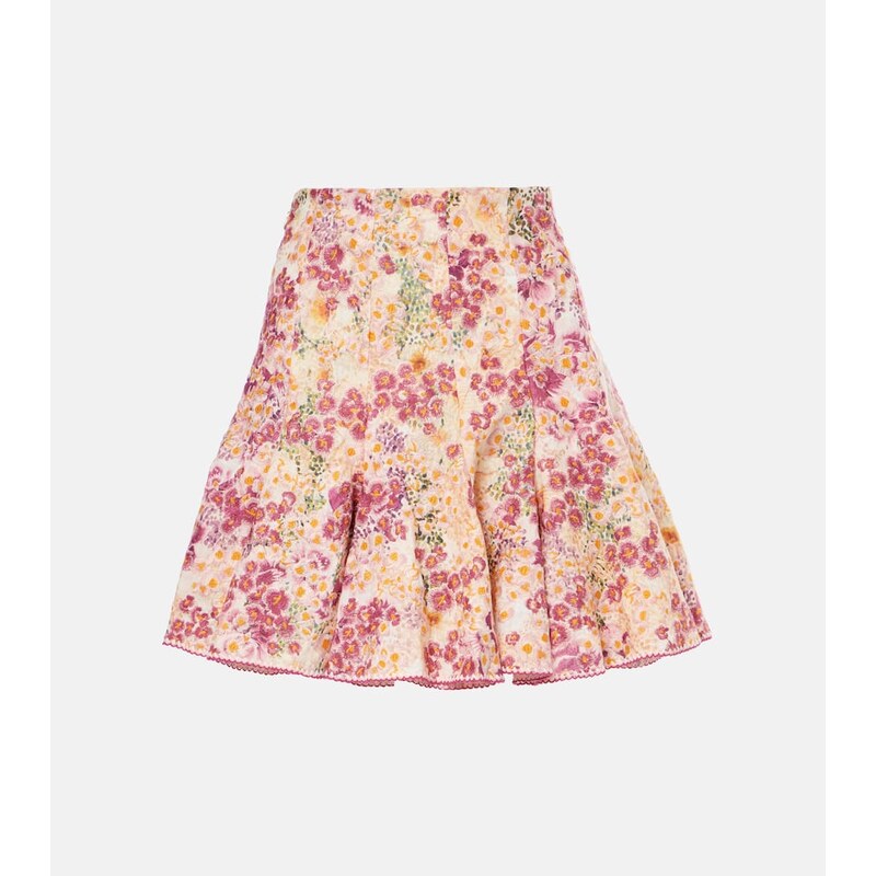 Agua by Agua Bendita Cerezo Florecer floral linen miniskirt