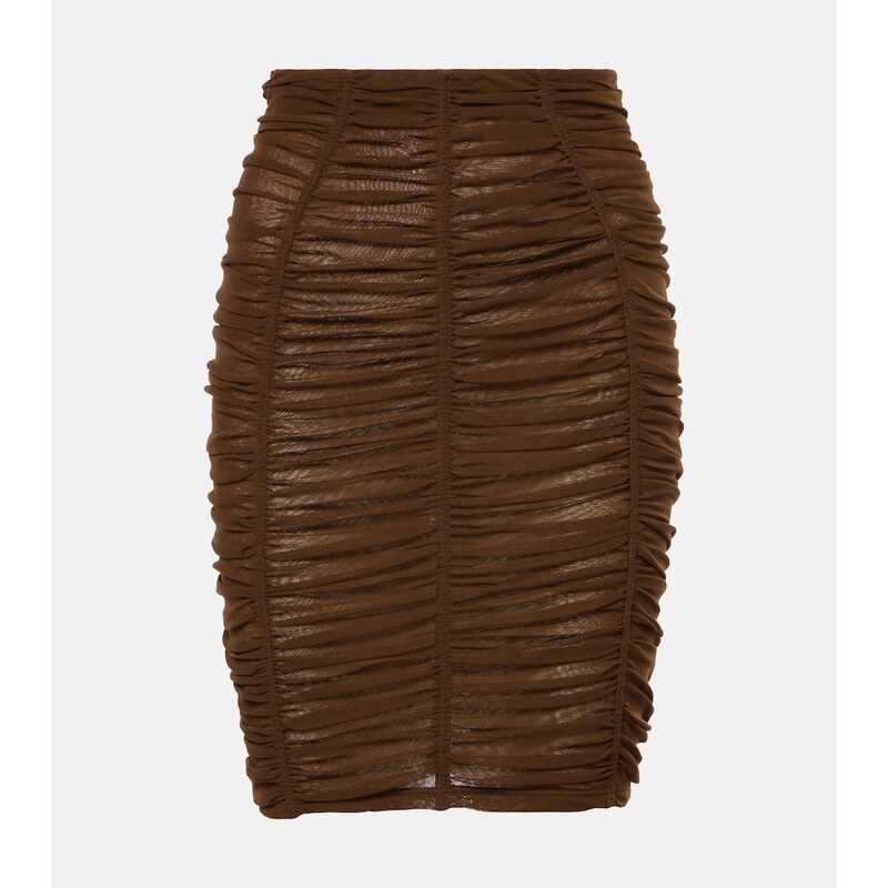 The Attico Ruched high-rise jersey miniskirt