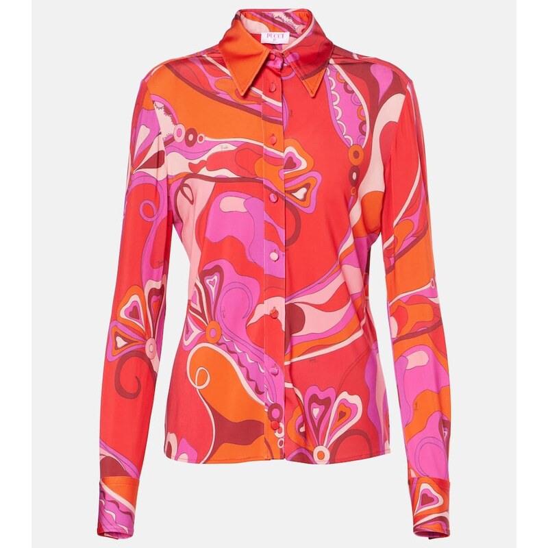 Pucci Orchidee satin jersey shirt