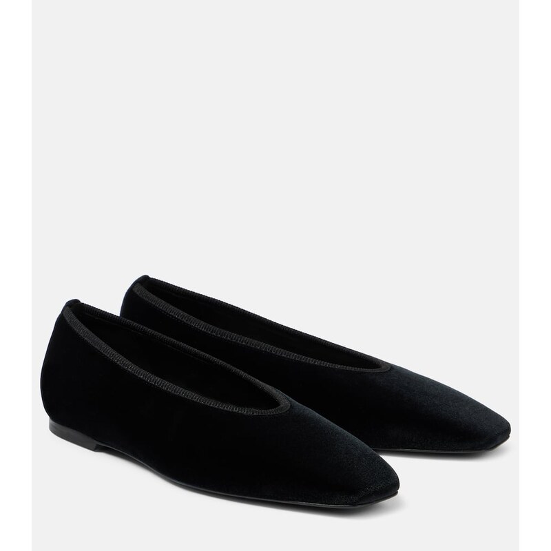 Toteme Minimalist velvet ballet flats