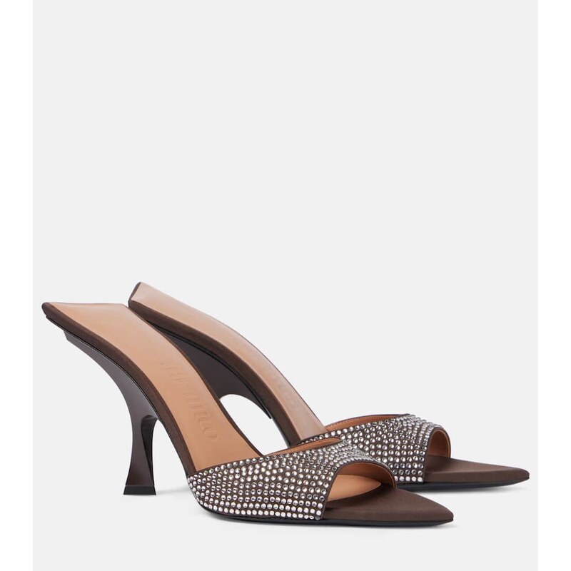 The Attico Ester 95 embellished satin mules