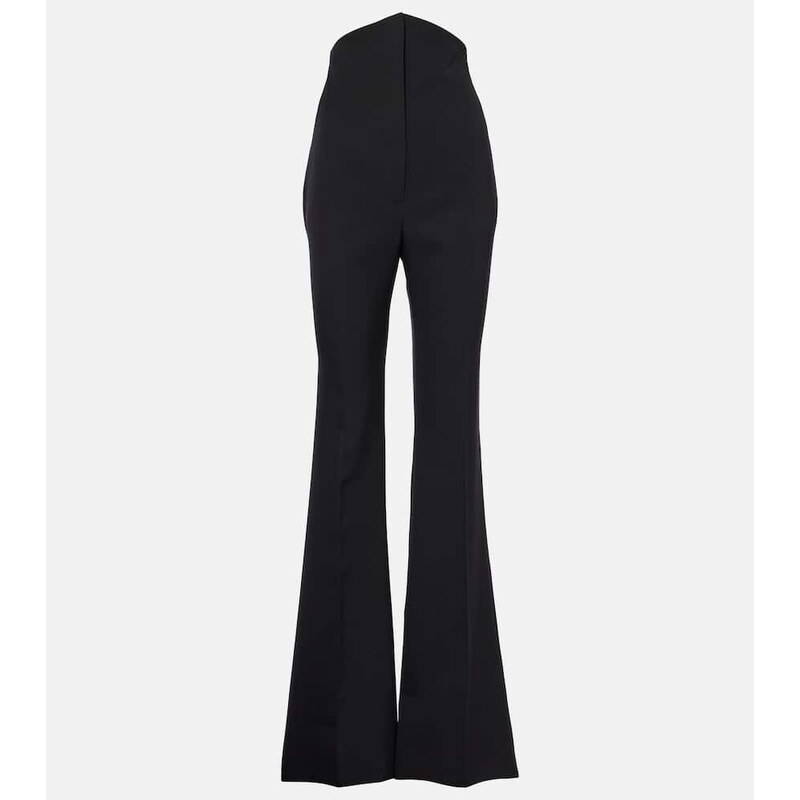 McQueen High-rise wool flared pants