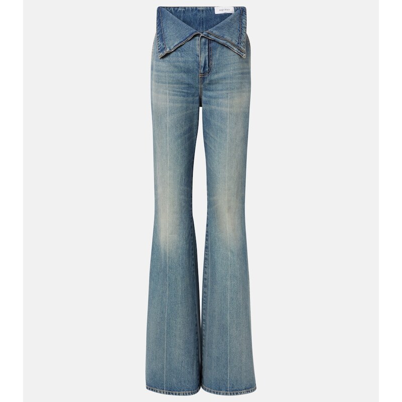 McQueen Faded high-rise bootcut jeans